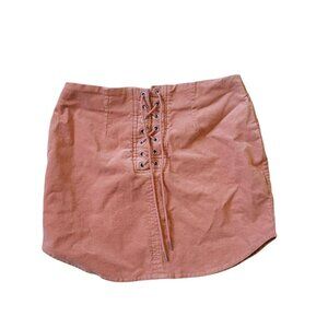 Forever‎ 21 Peach Y2K Lacey Mini Skirt Size S Juniors Bratz Grunge